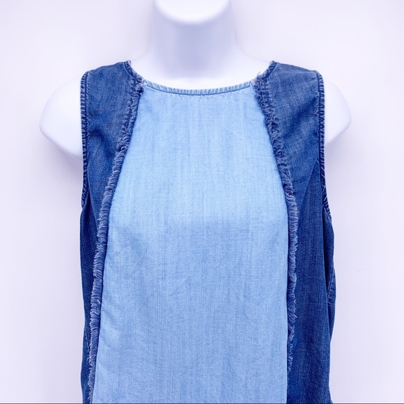Anthro Cloth + Stone Chambray Open Back Tank Top - Picture 2 of 6